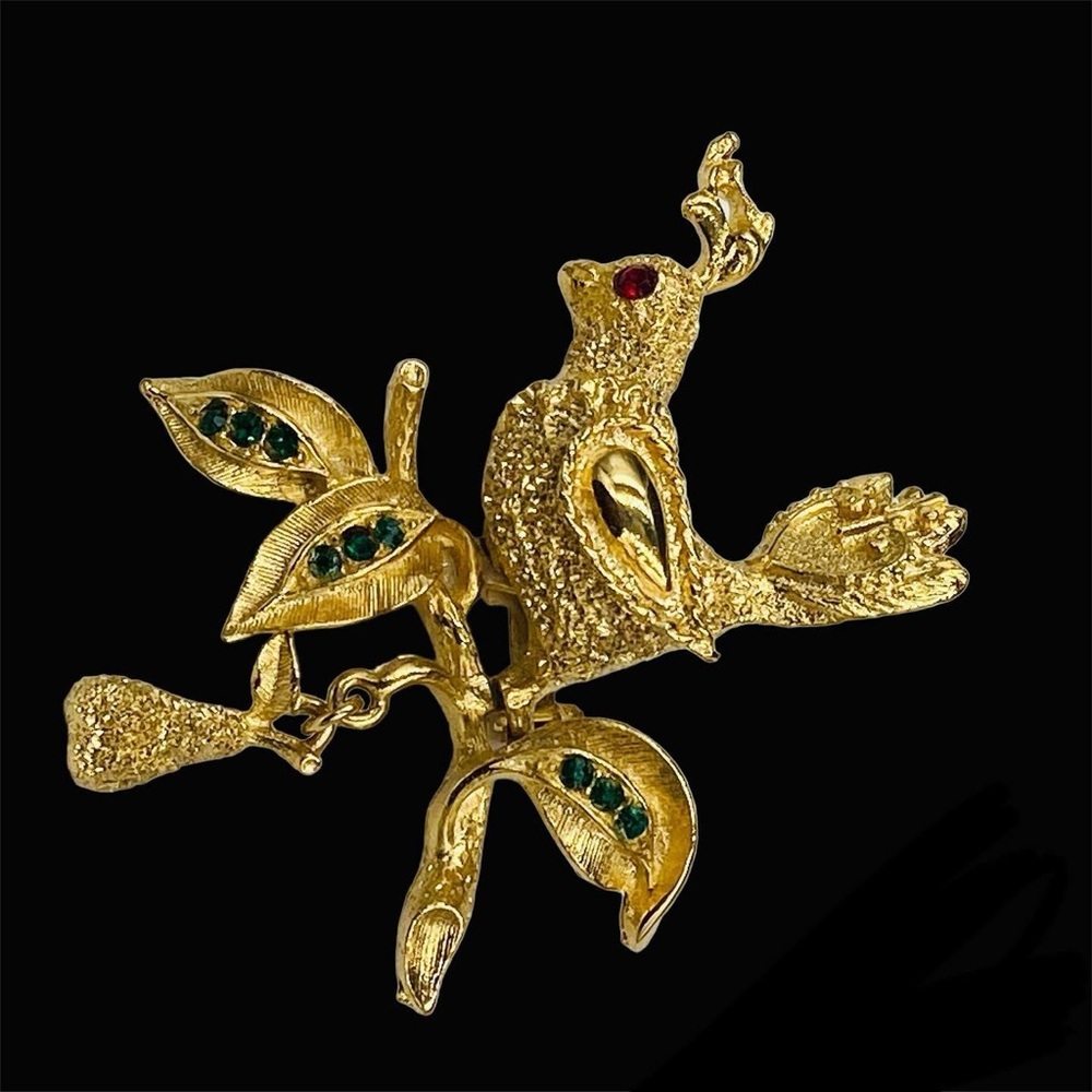 Rare Tancer II Partridge in a Pear Tree Christmas Brooch